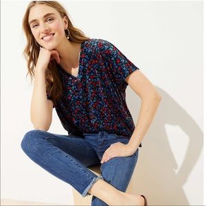EUC Loft velvet top